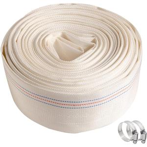 QuQuyi 6" x 30 FT Heavy Duty Reinforced PVC Swimming Pool Backwash Hose, General Purpose Lay-Flat Water Discharge pipe for Water Transfer Applications, White
