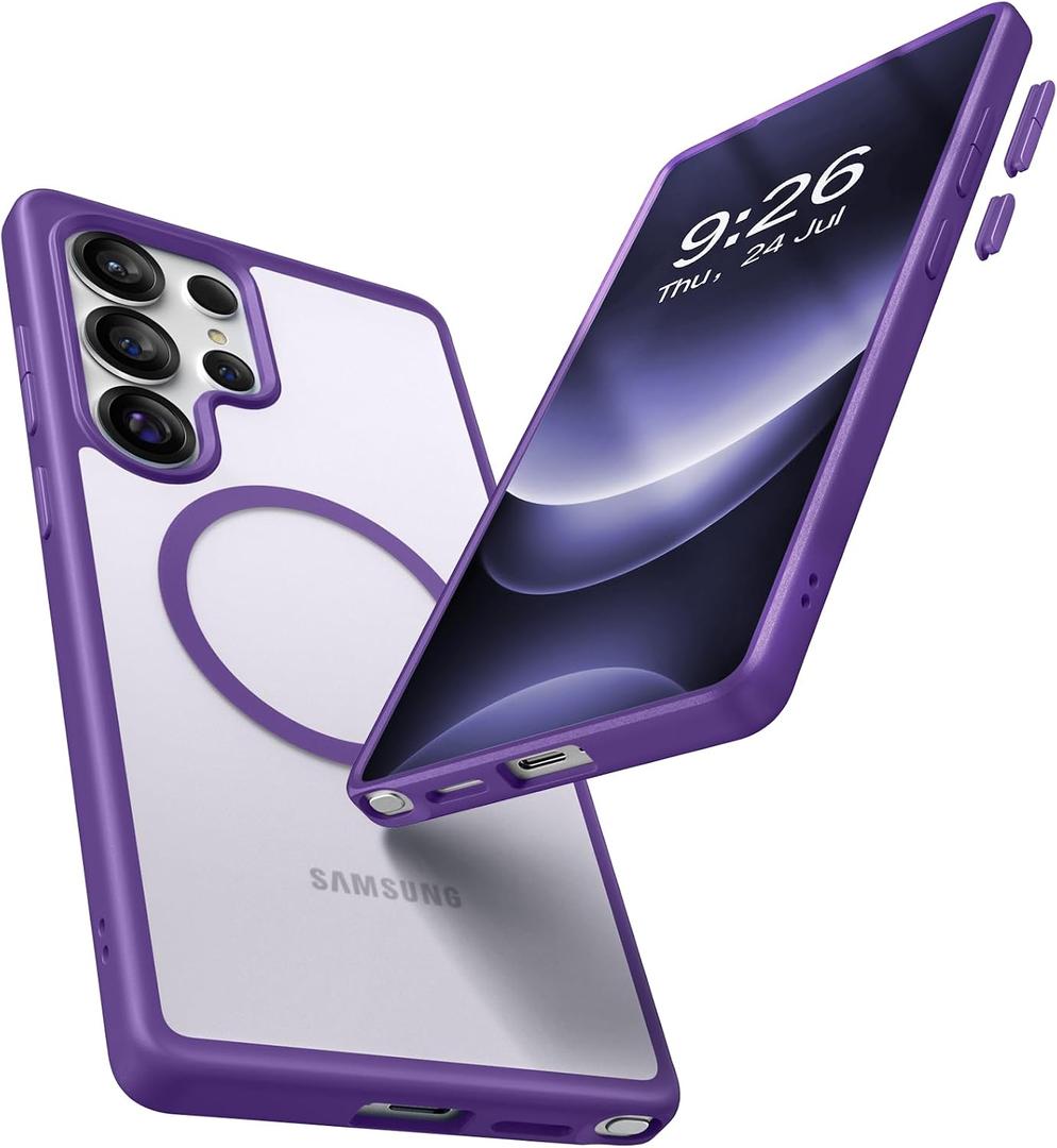 Maledan Magnetic for Samsung Galaxy S25 Ultra Case - Compatible with MagSafe S25 Ultra Case, Military-Grade Protection Phone Case for Galaxy S25 Ultra Accessories, Purple