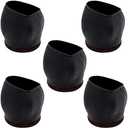 5pcs Office Furniture Caster Cups 2 Inch, Office Chair Wheel Stopper, Chair Leg Floor Protectors, Anti-Sliding Felt Furniture Pads for Hardwood Floors Protectors, Black