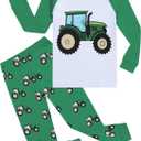 CM-Kid Little Boys Pajamas 2 Pieces Long Set Cotton Sleepwear Kids Excavator Pjs Toddler Winter Clothes Jammies Size 2-7T (4T, 4# Tractor)