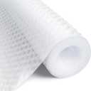 Shelf Liners for Kitchen Cabinets and Drawers, Non-Adhesive and Anti-Slip, Waterproof and Easy to Clean, Durable EVA Cabinet Mat for Refrigerator, Cupboard, Table (White, 11.8" W x 196.8" L)