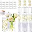 UDU 12 Set Glass Vases for Centerpieces with 24 White Floating Candles 80000 Vase Filler 6 Pearl String Party Event Home Wedding Centerpieces for Tables Decorations