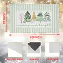 Green Christmas Tree Door Mat, Merry Christmas Vacation Doormat for Outdoor Indoor Outside Entrance Entryway, Winter Xmas Holiday Welcome Mat for Front Door Porch, 17x30 Inches