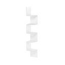 Furinno Rossi 5-Tier Wall Mount Floating Radial Corner Shelf, White