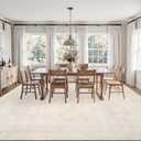 Area Rugs 9x12 Living Room: Vintage Boho Neutral Washable Rug Indoor Soft Large Area Rug Carpet for Bedroom Nursery Farmhouse Dining Room Office Floor Non-Slip Low Pile Under Table Rug Beige