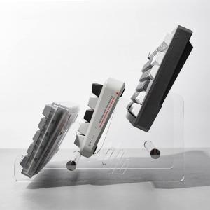 Sumgsn Keyboard Display Stand Storage Stand Display Mechanical Keyboard Holder Transparent Acrylic Stand for Three Keyboard (White)