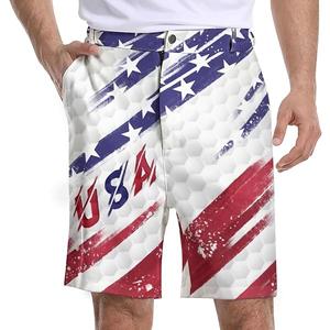 LEOPOM USA Men's Golf Shorts USA Work Polo Dress Short for Men Lightweight Quick Dry Multi-Pocket, X