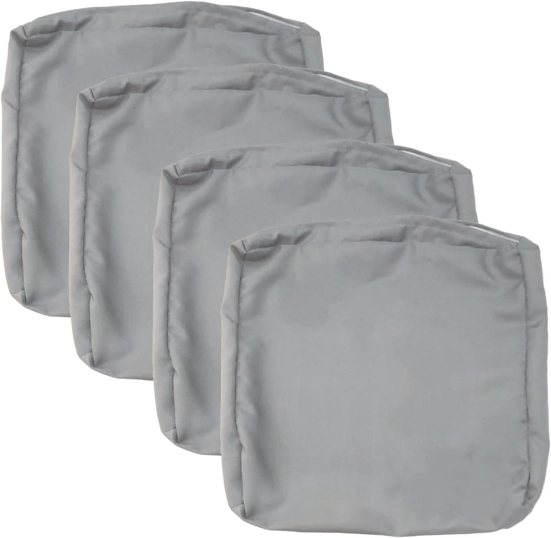 FLYMEI Patio Cushion Covers 24x22x4 Waterproof Outdoor Cushion Cover Replacement 4Packs Outdoor Seat Cushion Slipcover for Rattan Chair Sofa, Grey
