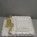 DIDROOM 10 Pack Dessert Table Display Set - 4 x Three-Tier Square Cupcake Stands and 6 x Serving Trays, Elegant Tableware for Cakes, Cupcakes, Pastries, and Snacks, Perfect for Parties (White)