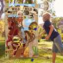 Blulu Western Party Cowboy Toss Games with 3 Bean Bags, Fun Game for Kids and Adults in Western Themed Activities Cowboy Decorations and Supplies