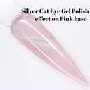 2 x Clear Glitter Silver Cat Eye Gel Nail Polish10ML (magnetic not included)