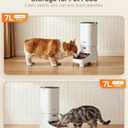 Automatic Dog Feeder with Elevated Stand - 7L Cat Food Dispenser with Large Food Tray, Timed Auto Cat Feeder for Dry Food, 6 Meals Per Day, No-Jam, Freshness Design, Detachable for Easy Clean