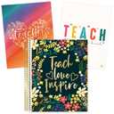 bloom daily planners New Undated Academic Year Teacher Planner & Calendar - 7 Period Lesson Plan Organizer Book with New Frosted Cover (9" x 11") - Learn with Joy