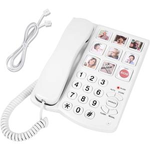 Landline Phones for Seniors - Corded Home Phone for Seniors,9 Big Photo Buttons & One-Click Dialing-Dementia Landline Phone for Senior Alzheimers,for People with Visual,Hearing & Memory Impairments