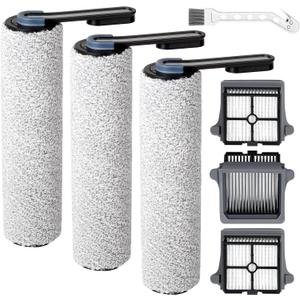 Only iFLOOR 5 Breeze Roller Brush Replacement and Vacuum Filter Kit Compatible with Tineco iFloor 5 Breeze Wet Dry Vacuum Replacement Parts,3 Roller Brushes,3 HEPA Filters,1 Cleaner Brush
