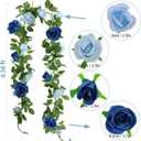 GREENTIME 2Pack Artificial Rose Flower Garland 6.5FT Fake Rose Vine for Wedding Arch Table Centerpiece Wall & Spring Decorations for Home Party Stairs Fireplace and Mirror Decor