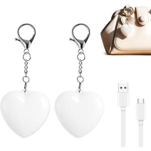 2Pcs Rechargeable Purse Light Handbag Light,2.8" LED Bag Lights for Purse with Automatic Sensor,Heart Shaped Lights for Inside Purse,Purse Must Haves Accessories for Women,Girls,Mother