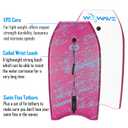 WOOWAVE Bodyboard 36-inch Super Lightweight Body Board with Coiled Wrist Leash, Swim Fin Tethers, EPS Core and Slick Bottom, Perfect Surfing for Kids Teens and Adults36 inch, Pink