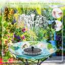 Solar Fountain, 2026 Upgrade 3.5W Solar Bird Bath Fountains with Colorful Ring LED Lights, 2000mAh Battery, 7 Nozzles and 4 Fixers, Solar Water Fountain Pump for Pond, Pool, Patio and Garden
