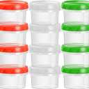 2 oz Plastic Containers with Lids Small Salad Dressing Container To Go Condiment Sauce Dipping Cups Jar Airtight,12-pack