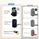 Hidalife Keypad Door Lock with Handle, Keyless Entry for Front Door, Manual Passage Mode, Matte Black