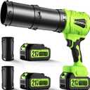 Leaf Blower Cordless with Battery and Charger, Cordless Leaf Blower with 2-Pack 20V Batteries, Variable Speed, Extended Nozzle; Handheld Blower for Lawn Care, Car, Patio, Dust