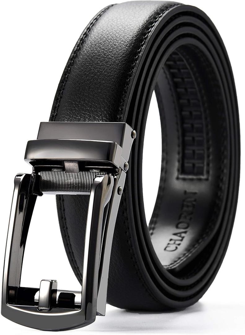 CHAOREN Ratchet Boys Belt, 1 1/4" Kids Dress Leather Belt with Click Closure, Adjustable for Casual and Formal Wear |  Small / Fit Waist 20"-24"
