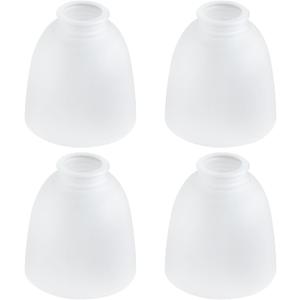 4 Pack White Frosted Glass Shade Replacements, Bell Shaped Glass Shade Covers for Ceiling Fan Light Fixture, 4.92"High, 4.72"Diameter, 1.65 "Fitter, High Transmittance Globe Lampshades