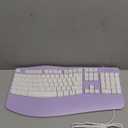 RECCAZR Ergonomic Keyboard Wired with Wrist Rest, Wave Keyboard for Natural Typing,Spill-Resistant Compatible with Windows/PC/Laptop (Purple)