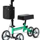 ELENKER Knee Scooter with Basket Dual Braking System for Ankle and Foot Injured Bright Black