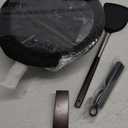 Carbon Steel Wok, 13-Inch, Pre-Seasoned, Non-Stick, with Lid and Spatula, Flat Bottom, Ideal for Stovetop Cooking