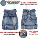 Dog Jean Jacket Pet Blue Denim Coat for Puppy Small Dogs Fashion Classic Overalls Girl Male Boy Cat Costumes Vintage Washed Vest Clothes Outfit Shirts (Blue, Medium)