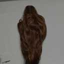 FESHFEN Ponytail Extensions, Long Claw Clip in Ponytail Hairpiece Synthetic Pony Tails Hair Piece Natural Wavy Hairpieces for Women, Toffee Mixed 20 inch