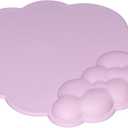 JIKIOU Mouse Pad Wrist Support with Leather Surface,Cloud Wrist Rest Mousepad with Memory Foam,Non-Slip PU Base Mouse Pad for Home Office Laptop Mac Easy Pain Relief (Cloud Pink)