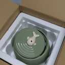 Ceramic Cat Water Fountain, 45oz/1.3L Porcelain Cat Water Dispenser, Automatic pet Water Fountain with Ultra-Quiet Pump, Perfect for Cats and Small Dogs, Cute Design (Green)