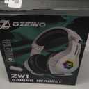 Ozeino Gaming Headset for PC, Ps4, Ps5, Xbox Headset with 7.1 Surround Sound Gaming Headphones with Noise Canceling Mic, LED Light Over Ear Headphones for Switch, Xbox Series X/S, Laptop, Mobile White