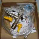 RV 3-Way by-Pass RV Winterizing Kit - Brass RV Pump Converter Winterizing Part, Double Shut-off Design with 59" Hose 4 Clamps, Water System Antifreeze Pump Converter Valve Replacement Kit (1/2"NPT)