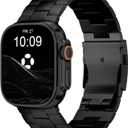 Titanium Band Compatible with Apple Watch Ultra 3/2/1 49mm, Series 11/10 46mm - Military-Grade DLC Coating, Scratch Resistant & Durable Adjustable Strap for Men (CRNS01 Max| Folding Clasp | Black)