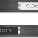 Dishwasher Magnet Clean Dirty Sign, HYF DESIGN Grade 304 Stainless Steel, Non-Scratch/Easy to Read & Slide/Strong Clean Dirty Magnet for Dishwasher, Extra Adhesive Tapes Included(Black-04)