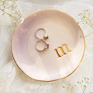 COLLECTIVE HOME - Ceramic Jewelry Tray, Decorative Trinket Dish for Rings Earrings Necklaces Bracelet Watch Keys, Birthday Mother's Day Christmas Gift for Women, 4.75", Colored Surface (M)