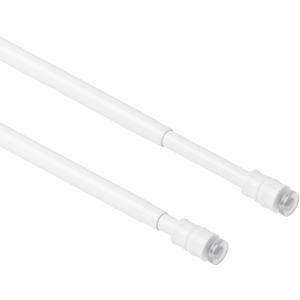 TYRON 2Pcs Thin Spring Tension Rod 28 to 45 Inches, 3/8 in. Diameter, Adjustable Skinny Tiny Tension Curtain Rod No Drill, Window Sash Tension Rods (White)