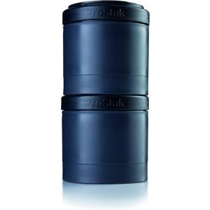 BlenderBottle ProStak Twist n' Lock Storage Jars Expansion 2-Pak with Pill Tray, All Black