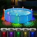 4 Pack Solar Pool Lights Pool Lights with 6 Dynamic Lighting IP68 Waterproof RGB Lights for Hot Tub Pool Garden Party