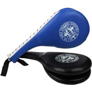 Taekwondo Kick Pads 2PK, Karate Martial Arts Training Equipment Kicking Target Pad, Double Strike Boxing Pads for Kids Youth Adult (Black&Blue)