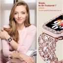 Bling Band with Case Compatible with Apple Watch Band 41mm Fit Small wrist 5.9-6.3inches for Women, Luxury Dressy Metal Strap with Diamond Rhinestone Bracelet Wristband for iWatch SE Series 7 6 5 4 3 2 1
