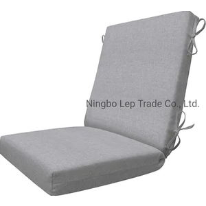 Outdoor High Back Bench Chair Cushions Polyester Chair Seat Cushion, Grey
