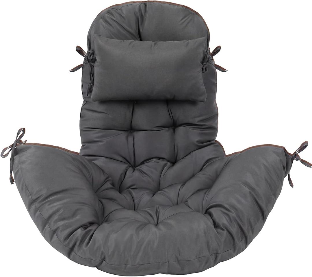 Tudomro Egg Chair Cushion Filling 2.58 kg Replacement Rocking Wicker Chair Cushions High Back Swing Hammock Egg Hanging Cushion Thicken for Indoor Outdoor Patio(Dark Gray,1 Pcs)