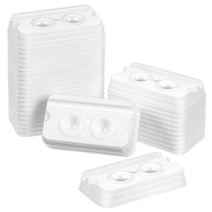 500 Pcs Disposable Dental Mixing Well 2 Wells Plastic Mini Mixing Trays for Mixing Materials (2 Wells, White)