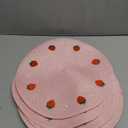 Whaline 4Pcs Round Placemats Daisy Strawberry Embroidered Place Mats Summer Strawberry Dinner Table Mats for Home Wedding Baby Shower Birthday Party Decor