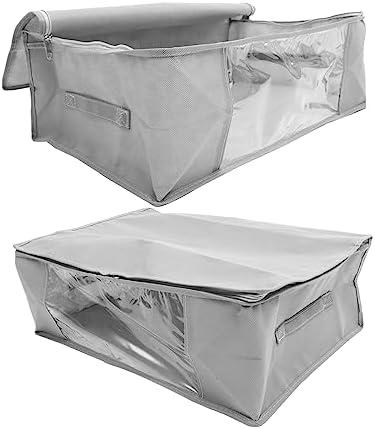 2pcs Foldable Quilt Storage Bag Over Door Organizer Under Bed Clothes Storage Large Capacity Bedding Bag